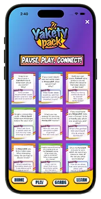 Yakety Pack App Cards Screen